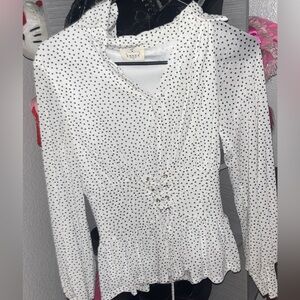 White Polka Dot Blouse
